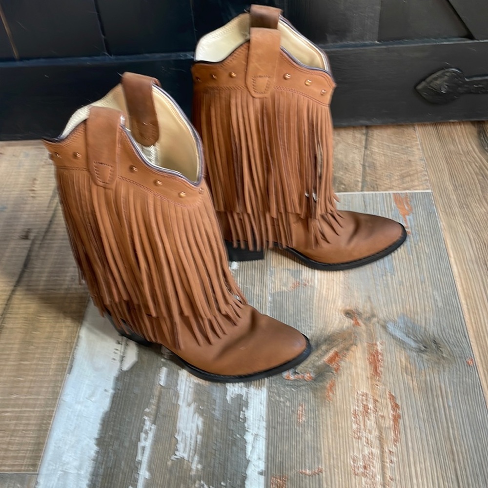 Old West Fringe Cowboy Boots Kids Size 13.5